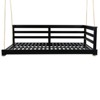 VisioGear Patio Swing Bed Modern Porch Swing Hanging Bed Frame with Hemp Ropes and Single Arm for Garden, Backyard, Black, 80"*40.9"*23.7" - 2 of 4