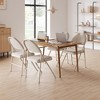 Homhougo 4 Pack Folding Chairs, Padded Foldable Chair with Thicked Padded Cushion for Home and Office, Portable Stackable Seats Beige - 3 of 4