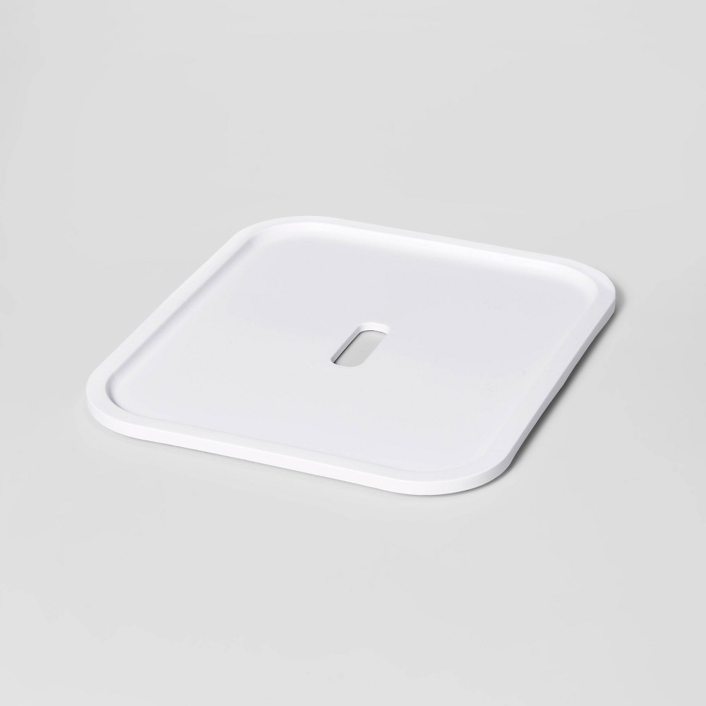 Sliding Storage Bin Lid Matte Plastic White - Brightroom