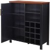 Kings Brand Furniture - Sideboard Buffet Wine Liquor Bar Cabinet for Kitchen, Living Room, Dining Room, Black - image 3 of 4