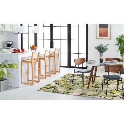 Green and Beige Hand-Knotted Wool Geometric Area Rug 8' x 10'