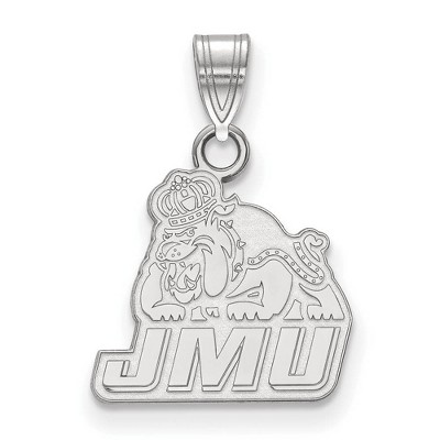 Black Bow Jewelry 14k White Gold James Madison Dukes NCAA Small Pendant