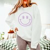 Simply Sage Market S.W.Smiley Smiley Face Outline Puff Print Lightweight Garment Dyed Sweatshirt - 3 of 4