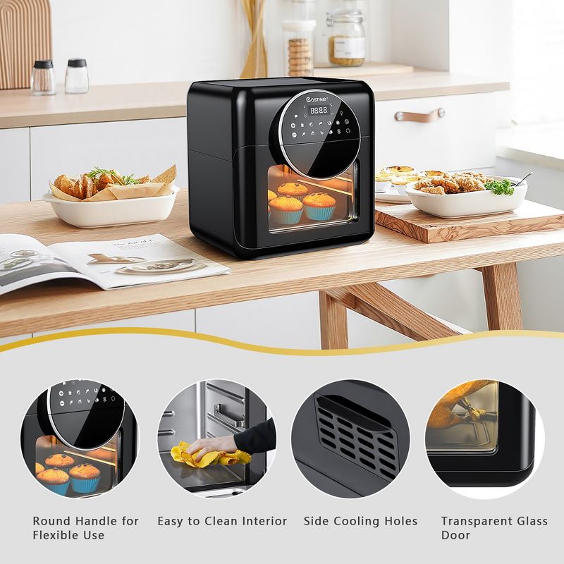 Costway 8-in-1 Air Fryer 10.6QT Digital Toaster Oven Rotisserie w/ Accessories, 4 of 11