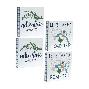 Melrose Wood Adventure Block Sentiment Sign (Set of 4) - 1 of 4
