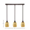 Toltec Lighting Any 3 - Light Chandelier in  Dark Granite with 5" Gold Fusion Shade - 2 of 2