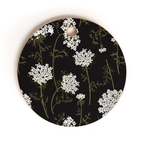 Iveta Abolina Queen Anne Lace Charcoal Cutting Board - Round - 1 of 3