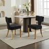 Modern Chenille Dining Chair Set of 2 with Metal Legs,Armless Dining Chair with Nailhead Trim,Farmhouse Upholstered Dining Chair-Cuddlewood - 3 of 4
