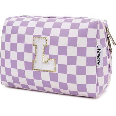 Narwey Birthday Gifts for Women Teen Girls Kids Personalized Initial Makeup Bag
