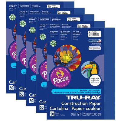 5pk 50 Sheets/Pk 9" x 12" Tru-Ray Construction Paper Royal Blue - Pacon