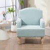 Ridstar Modern Fabric Accent Armchair with Vintage Wood Legs & Tacker Nail Trim for Bedroom & Living Room-Sky Blue - 2 of 4