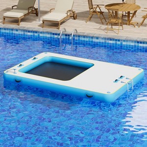 AMERLIFE Inflatable Floating Dock with Non-Slip Surface, Detachable Ladder - 1 of 4