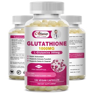 Alliwise Glutathione 1000mg Softgels Capsules L-Glutamine 300mg, 120ct - 1 of 4