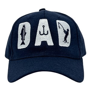Dad Fishing Hat Funny Sarcastic Fathers Day Gift Graphic Novelty Cap - Crazy Dog Navy Standard - 1 of 4