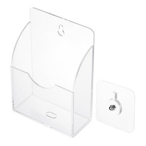 Unique Bargains Acrylic Wall Mount Office Media Remote Control Storage Box - 1 of 3