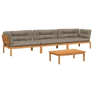 vidaXL Pallet Sofa Set Set of 4 Taupe - 1 of 4
