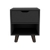 NicBex Nightstand with Drawers or Open Shelf,1pc Side Table with Wood Frame,Bedside Table for Bedroom,Living Room,White/Black - 2 of 4