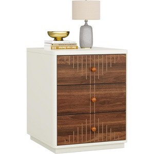 Tribesigns Wood 3-Drawer Nightstand with Wood Knobs - 1 of 4