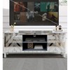 47 Inch Mirror TV Media Console with Diamond Glass Doors, Dual Door Design w/Open Storage Space, Compatible with 50-Inch TVs, Modern Decor for Home - 4 of 4