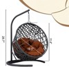 VisioGear Cat Swing Bed with Stand & Cushion, Cat Egg Chair, Indoor Hanging Swinging Cat Bed for Small Animals, Brown, 18.9"*19.3"*28.7" - 3 of 4