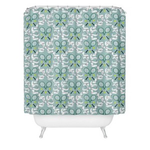 Deny Designs Krissy Mast Tennis Trellis Bows in Teal Shower Curtain - 1 of 3