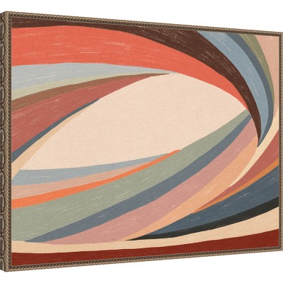 Retro Multicolor Beaded Framed Abstract Canvas Wall Art