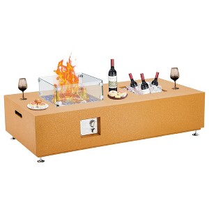 56 Inch Patio Propane Fire Pit Table with Ice Bucket - 1 of 4