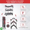 3-Layer Folding Cart Portable Service Trolley Collapsible Utility Carts 56 Lbs Load Capacity - 3 of 4