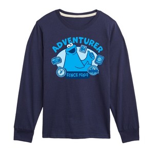 Boys' - Sesame Street - Adventurer Cookie Monster Long Sleeve Graphic T-Shirt - 1 of 3
