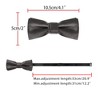 INSPIRE CHIC Men's PU leather Pre-tied Adjustable Bow Tie - 3 of 4
