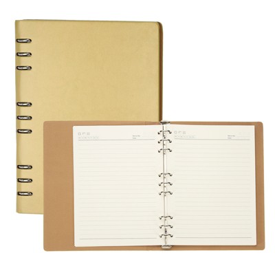 Unique Bargains Refillable Durable Loose-leaf Design Hardcover Executive Notebook B5 Yellow