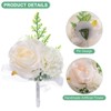 Unique Bargains Artificial Rose Flower Men Wedding Boutonnieres 2 Pcs - 2 of 4