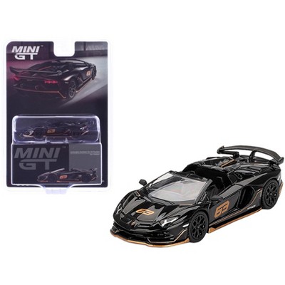 Lamborghini Aventador SVJ 63 Roadster Nero Aldebaran Black Limited Edition 1/64 Diecast Model Car by Mini GT