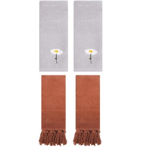 REGALWOVEN 4 Pcs Hand Towels, Absorbent Soft Bath Towel Set for Bathroom - 1 of 4