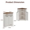 Corner Cabinet, Corner Storage Cabinet with Open Storage, 2 Doors & Adjustable Shelf - 2 of 4