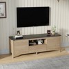 58"W/70"W Modern TV Stand Entertainment Center TV Cabinet with Drawer and Shelf, Natural Wood Wash-ModernLuxe - 3 of 4