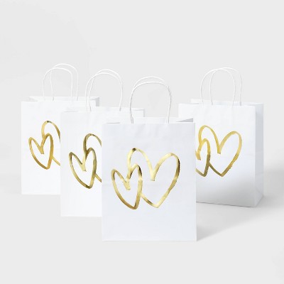 Gold Hearts Small Wedding - 4pc - Gift Bag - Spritz™ : Target