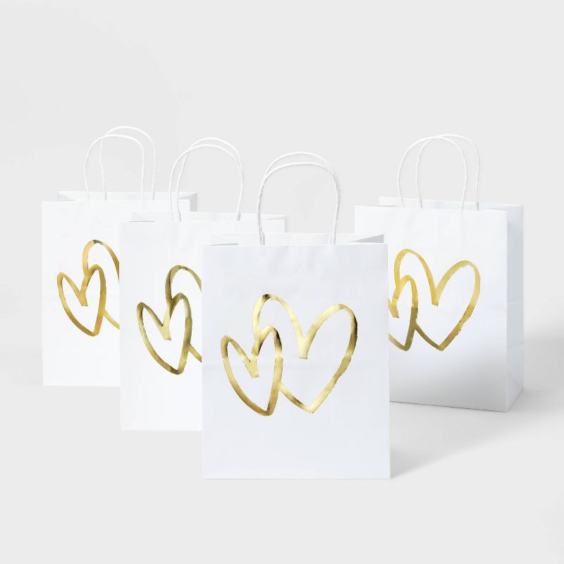 Gold Hearts Small Wedding - 4pc - Gift Bag - Spritz&#8482;, 1 of 5
