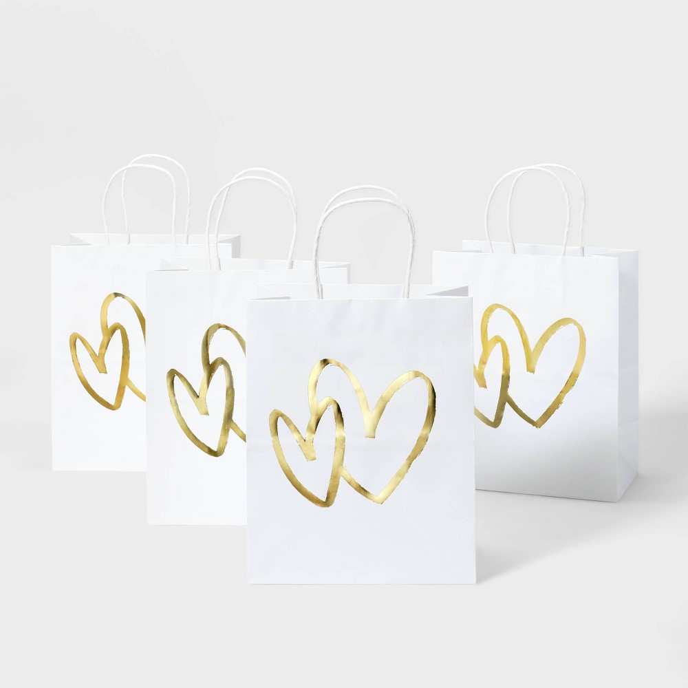 Photos - Other Souvenirs Gold Hearts Small Wedding - 4pc - Gift Bag - Spritz™