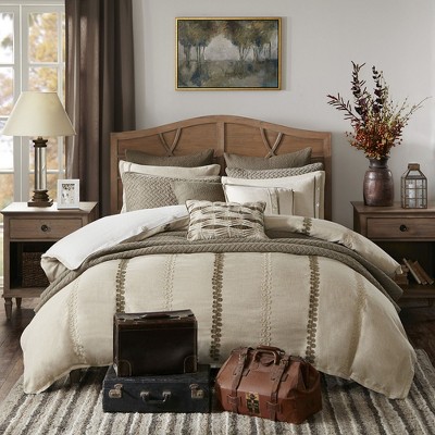 9 Pcs Elegant Removable Duvet-style Oversized Comforter Set,All Season Linen Feel Bedding Set,Cozy Home Textile fits Lux Bedroom Decor