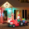 ChicFurnit Inflatable Holiday Decorations 9FT Christmas Santa Claus Trailer Inflatable Outdoor Decoration for Holiday Display, Red, 110.3"*36.3"*57" - 2 of 4