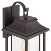 John Timberland Cecile 21" High Modern Box Lantern Outdoor Wall Light Fixture Mount Porch House Weatherproof Brown Bronze Finish Clear Glass Shade - 3 of 4