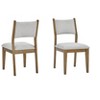 Kumasinova Dining Chairs Set of 2,Open Back Kitchen Chairs with Padded Seat,Modern Accent Chairs with Light Gray Fabric,Dining Chair for Living Room - 2 of 4