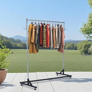 Z Rack 220LBS Portable Rolling Clothes Rack | Heavy Duty Garment Rack with Nesting Base, 59" Length & 360° Wheels - 1 of 4