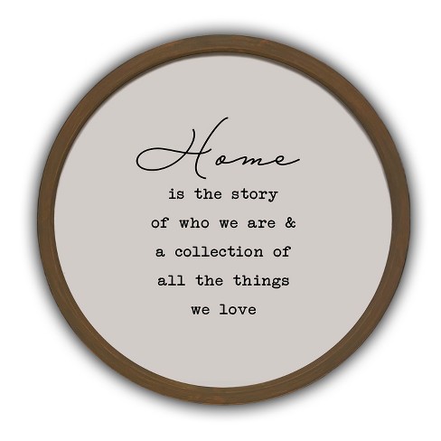 Creative Products Home is the Story 20 x 20 Round Brown Framed Print - image 1 of 1