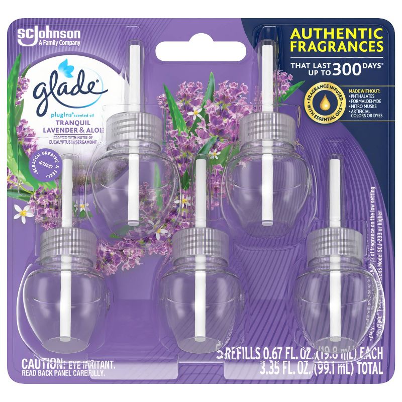 Glade PlugIns Scented Oil Air Freshener - Tranquil Lavender &#38; Aloe Refill - 3.35oz/5pk, 5 of 18