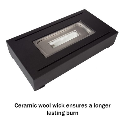 Black Rectangular Gel Fuel Tabletop Fireplace with Glass