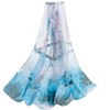 Signare USA Chiffon Lotus Light Blue Floral Chiffon Scarf - 2 of 4