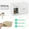 LunaLulinlk Off-white Cat Litter Box Fence, Double Hidden Litter Box Furniture for 2 Cats - 4 of 4