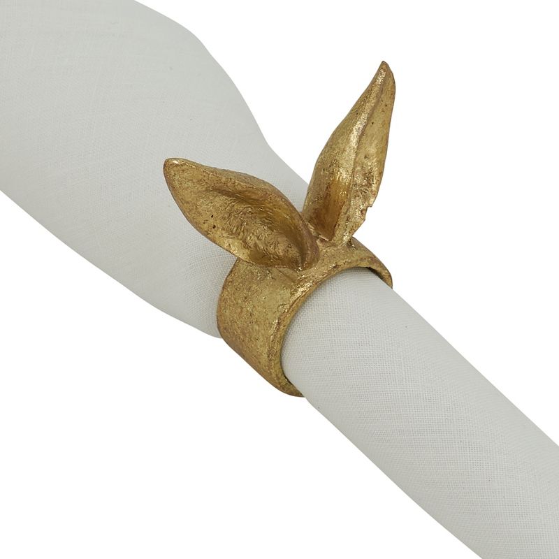 Saro Lifestyle Table Napkin Rings With Bunny Ears Design, 3 of 5